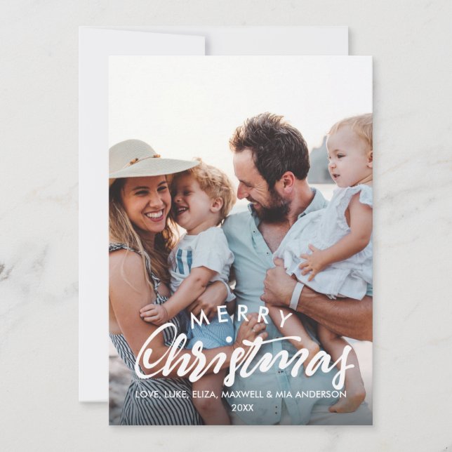 Cartes Pour Fêtes Annuelles MERRY CHRISTMAS Photo personnalisée croisée (Devant)