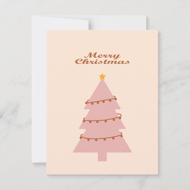 Cartes Pour Fêtes Annuelles Merry christmas pink tree (Devant)