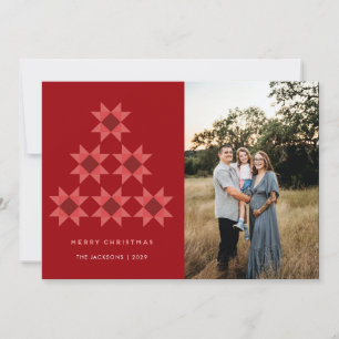 Cartes Pour Fêtes Annuelles Merry Christmas Quilt star Holiday Design