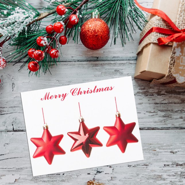 Cartes Pour Fêtes Annuelles Merry Christmas Red Stars decoration (Créateur téléchargé)