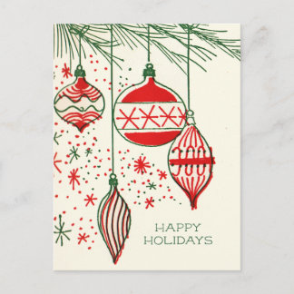 Cartes Pour Fêtes Annuelles Merry Christmas | Retro Hand Drawn Ornaments Holi