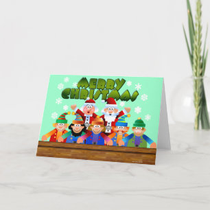 Cartes Pour Fêtes Annuelles Merry Christmas Santa and Elves
