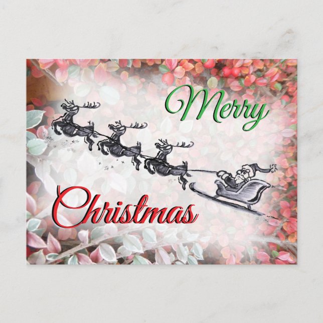 Cartes Pour Fêtes Annuelles Merry Christmas Santa Red Green Postcard (Devant)