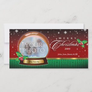 Cartes Pour Fêtes Annuelles Merry Christmas Snow Globe Customizable 2