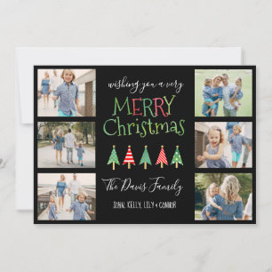 Cartes Pour Fêtes Annuelles Merry Christmas Trees Collage