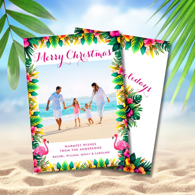 Cartes Pour Fêtes Annuelles Merry Christmas Tropical Coastal Photo (Créateur téléchargé)