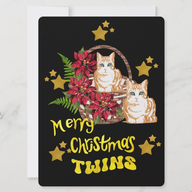 Cartes Pour Fêtes Annuelles Merry Christmas Twins (Devant)
