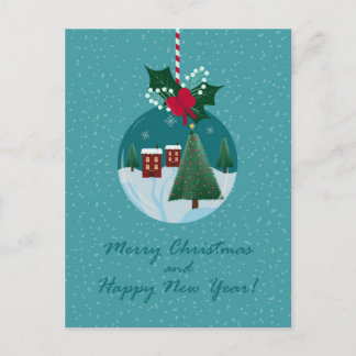Cartes Pour Fêtes Annuelles Merry Christmas Village Ornament Card