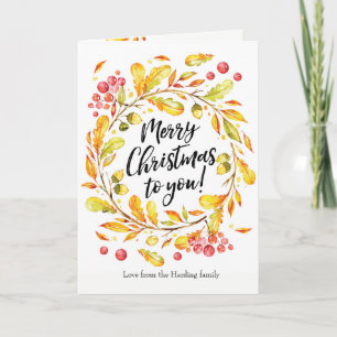 Cartes Pour Fêtes Annuelles Merry Christmas watercolor