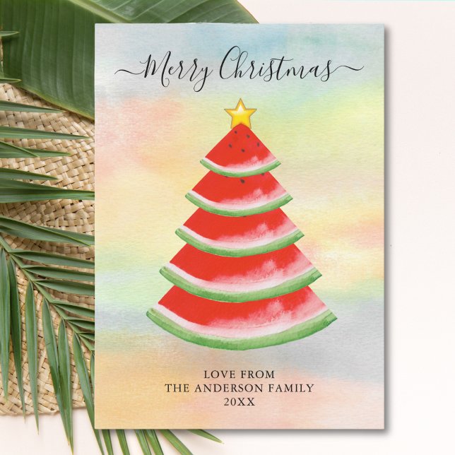 Cartes Pour Fêtes Annuelles Merry Christmas Watermelon (Créateur téléchargé)
