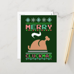 Cartes Pour Fêtes Annuelles Merry Chuckmas - Xmas Rôti Turquie laide pull