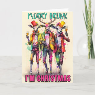 Cartes Pour Fêtes Annuelles Merry Drunk Je suis Noël