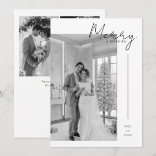 Cartes Pour Fêtes Annuelles Merry et Mariés Nouveaux Mariés Personnalisé 4 Pho