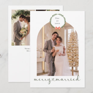 Cartes Pour Fêtes Annuelles Merry et Mariés Nouvellement Mariés Personnalisé 4