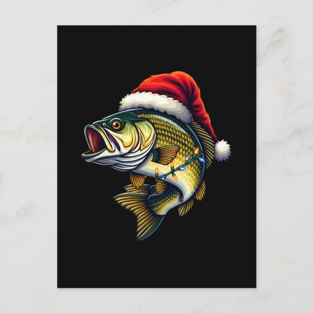 Cartes Pour Fêtes Annuelles Merry Fishmas Père Noël Pêcheurs amoureux Drôle Pê (Devant)