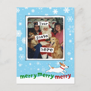 Cartes Pour Fêtes Annuelles Merry Jack Russell Chien mignon Noël Votre photo