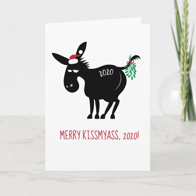 Cartes Pour Fêtes Annuelles Merry KissMyAss 2020 à 2021 Année de l'Ox (Devant)