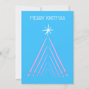 Cartes Pour Fêtes Annuelles Merry Knitmas Turquoise Mid Century Retro