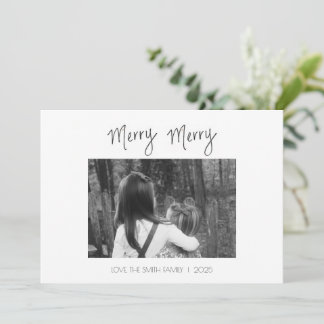 Cartes Pour Fêtes Annuelles Merry Merry Minimalist - Handwritten Holiday Card