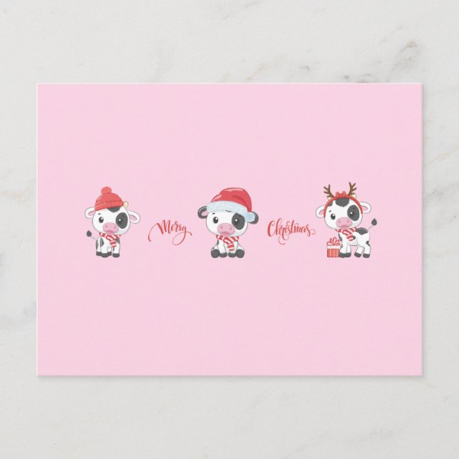 Cartes Pour Fêtes Annuelles Merry Moos (Baby Cows) Christmas (Devant)
