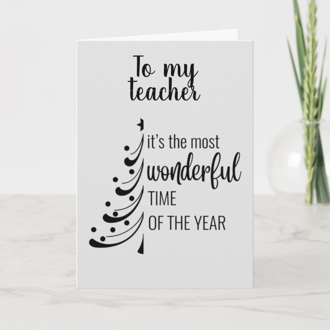 CARTES POUR FÊTES ANNUELLES MERRY NOËL **ENSEIGNANT*** AVEC AMOUR (Devant)