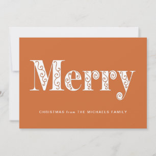Cartes Pour Fêtes Annuelles Merry Orange Swils No Photo Noël