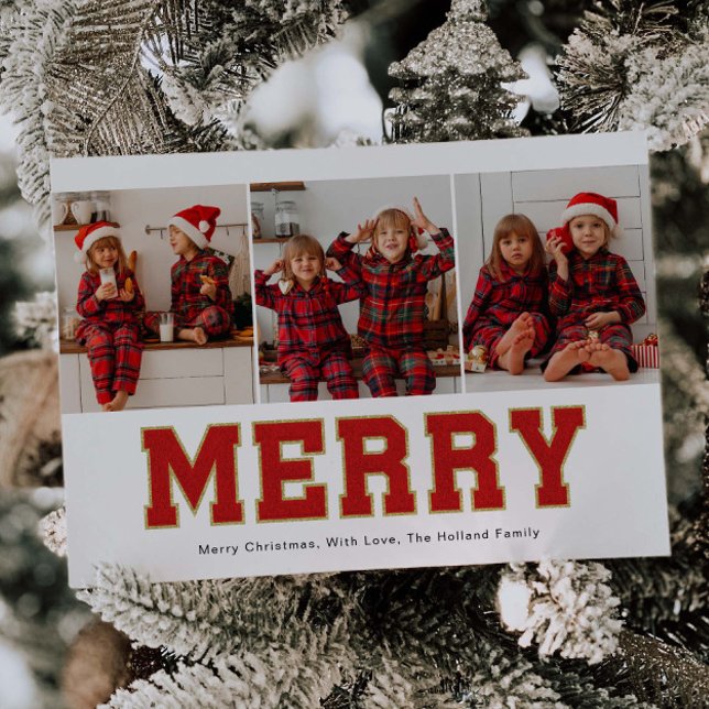 Cartes Pour Fêtes Annuelles Merry Patch Letter Photo Christmas Cards (Créateur téléchargé)