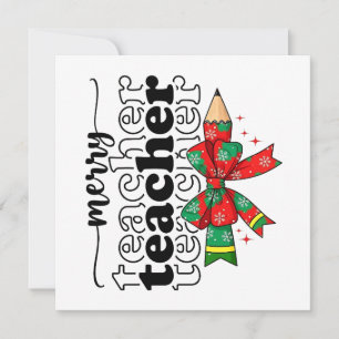 Cartes Pour Fêtes Annuelles Merry Teacher Christmas Gift   Holiday Teacher