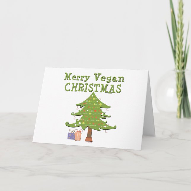 Cartes Pour Fêtes Annuelles Merry Vegan Christmas (Devant)