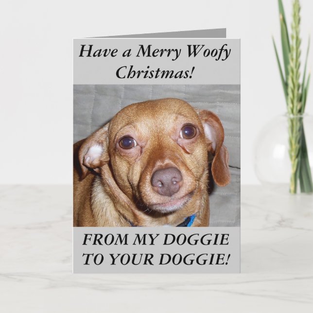 CARTES POUR FÊTES ANNUELLES MERRY WOOFEN NOËL (Devant)