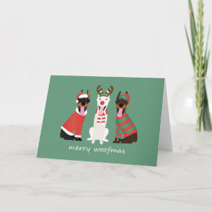 Cartes Pour Fêtes Annuelles Merry Woofmas Dobermann Chiens de Noël