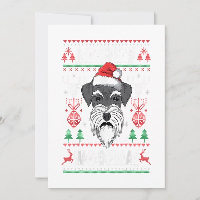 Cartes Pour Fêtes Annuelles Merry Woofmas Schnauzer Christmas Dog Lover (Devant)