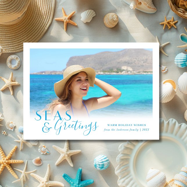 Cartes Pour Fêtes Annuelles Mers et salutations Tropical côtier  (Créateur téléchargé)