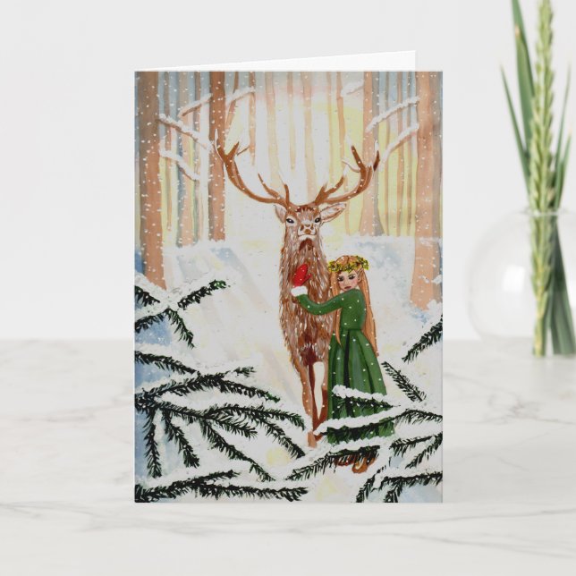 Cartes Pour Fêtes Annuelles Merveille de région boisée remarquée (Devant)