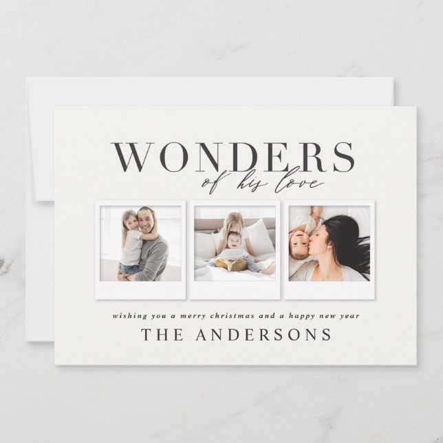 Cartes Pour Fêtes Annuelles Merveilles de son amour multi-photo plaid backer (Devant)