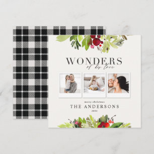 Cartes Pour Fêtes Annuelles Merveilles de son amour multi photo plaid et feuil