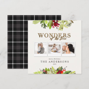 Cartes Pour Fêtes Annuelles Merveilles de son amour multi photo plaid feuille 