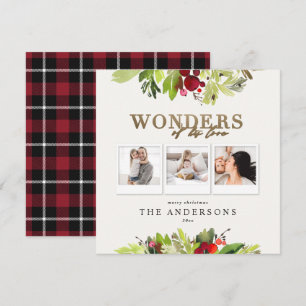 Cartes Pour Fêtes Annuelles Merveilles de son amour multi photo plaid feuille 