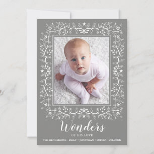Cartes Pour Fêtes Annuelles Merveilles de son amour Noël Photo cadre élégant