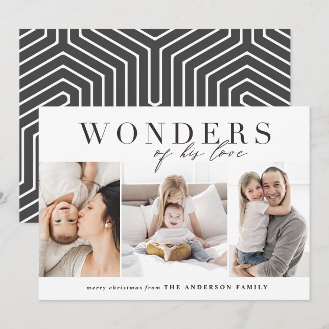 Cartes Pour Fêtes Annuelles Merveilles de son amour Noël religieux (Devant / Derrière)