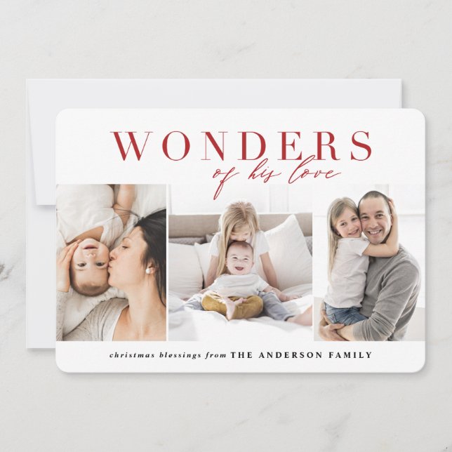 Cartes Pour Fêtes Annuelles Merveilles de son amour Noël religieux (Devant)