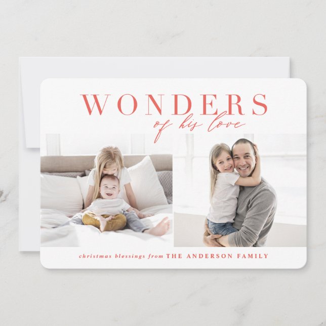 Cartes Pour Fêtes Annuelles Merveilles de son amour Noël religieux (Devant)