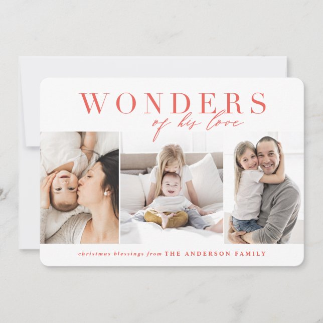 Cartes Pour Fêtes Annuelles Merveilles de son amour Noël religieux (Devant)