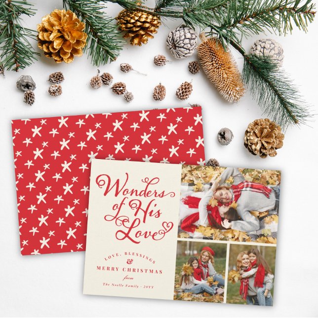 Cartes Pour Fêtes Annuelles Merveilles de son amour Noël religieux 3 Photo (Créateur téléchargé)