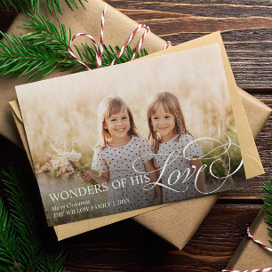 Cartes Pour Fêtes Annuelles Merveilles de Son Amour Photo de Noël chrétien 3 