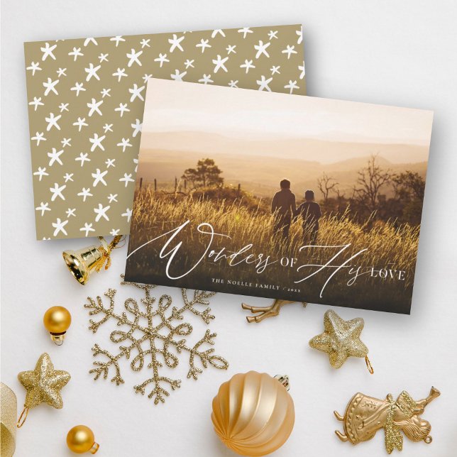 Cartes Pour Fêtes Annuelles Merveilles de son amour Photo de Noël religieuse (Créateur téléchargé)