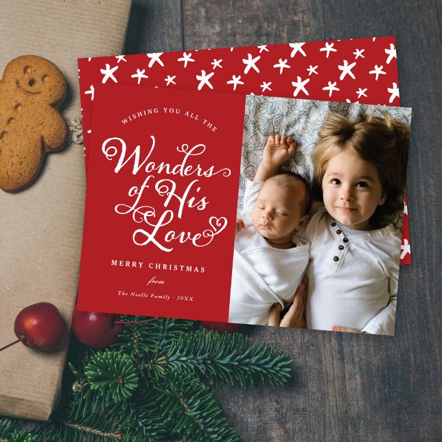 Cartes Pour Fêtes Annuelles Merveilles de son amour Photo de Noël religieuse (Créateur téléchargé)