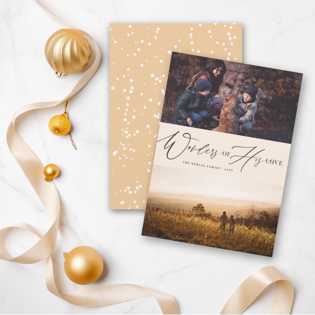 Cartes Pour Fêtes Annuelles Merveilles de son amour religieux Noël 2 Photo (Créateur téléchargé)