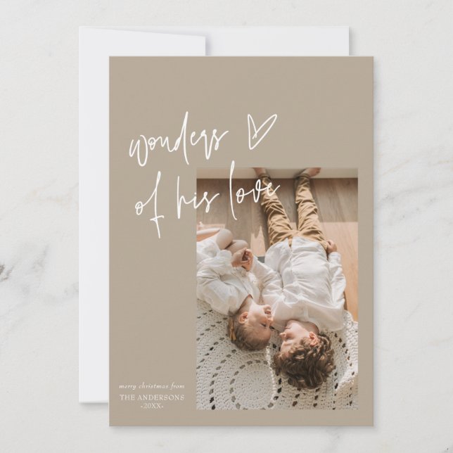 Cartes Pour Fêtes Annuelles Merveilles De Son Amour Une Photo Noël Religieux  (Devant)