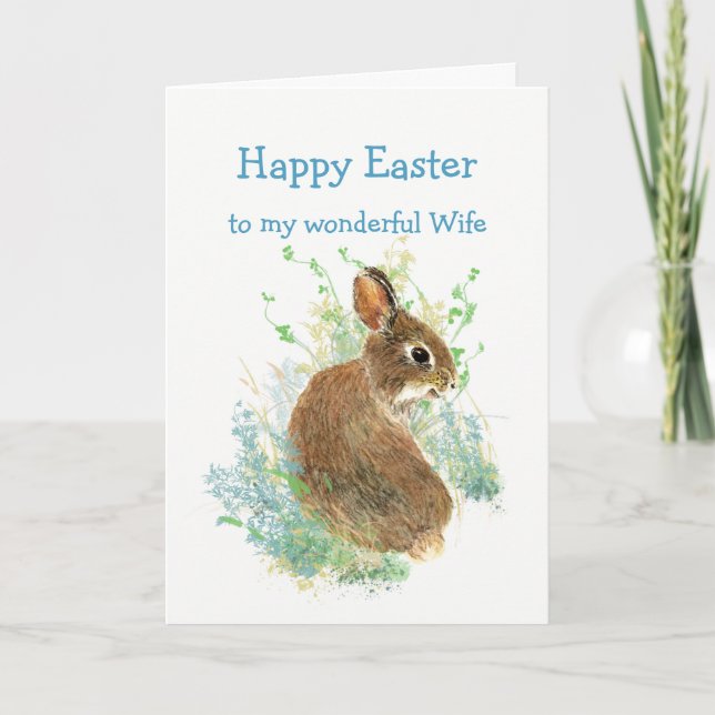Cartes Pour Fêtes Annuelles Merveilleux ami mari Pâques mignon lapin lapin lap (Devant)
